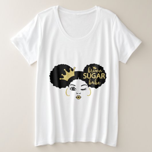 Bébé Brown de sucre en noir et or (Design devant)