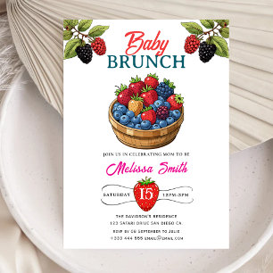 BÉBÉ BRUNCH Framboise Anniversaire Fête Invitation