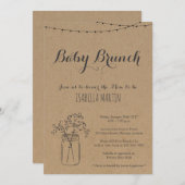 Bébé Brunch Invitation sur Kraft Arrière - plan (Devant / Derrière)