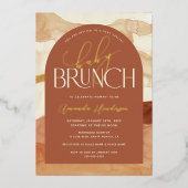 Bébé Brunch Neutre Tone Foil Invitation (Recto)