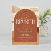 Bébé Brunch Neutre Tone Foil Invitation (Debout devant)