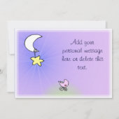Bébé buggy and moon - Invitations de douches pour (Dos)