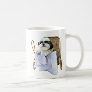 Bébé buggy garçon chiens tasse de café