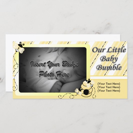 Bébé Bumble Faire-part (Devant / Derrière)