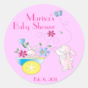 Bébé Bunny Stickers Baby shower personnalisé