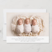 Bébé Cadeau Triplets Merci Nouveau-né Baby shower (Dos)