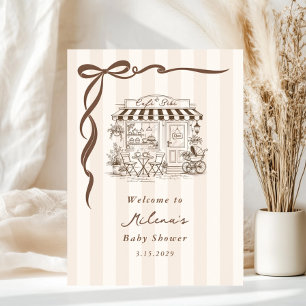 Bebe Cafe Geslacht neutrale Boog Baby Shower Welko Poster