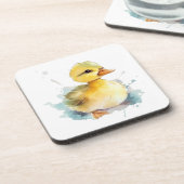 Bébé Canard aquarelle dessous de verre en plastiqu (Côté gauche)