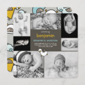 Bébé Canards Photo Collage Faire-part de naissance (Devant / Derrière)