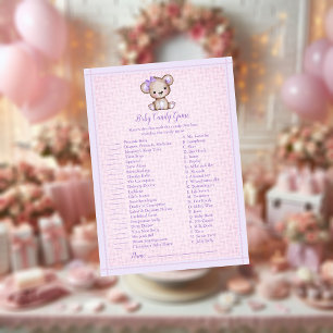 Bébé Candy mignonne ours pourpre Girl Douche Carte