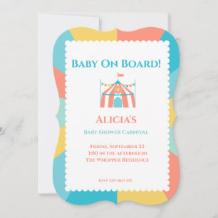 Bébé Carnaval À Bord Invitation Baby shower