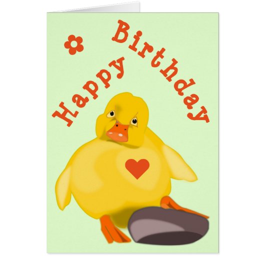 Bébé Carte d'anniversaire jaune Canard - Votre tex (Devant)