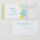 Bébé Carte de visite Sitter Pacifique bleu (Devant / Derrière)