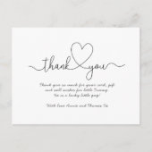 Bébé cartes de remerciement, script police merci (Devant)