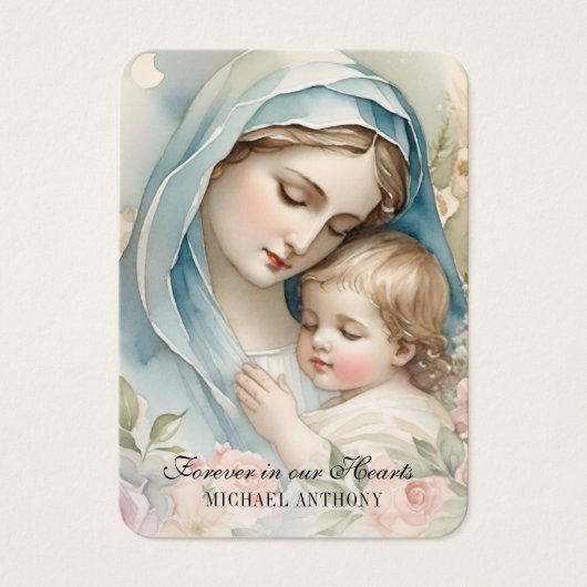 Bébé catholique funéraire carte sainte - (Devant)