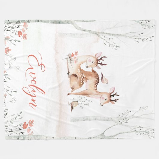 Bébé cerf couverture en bois | Ceinture 60x80 (Devant (Horizontal))