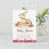 Bébé cerf fille douche Invitations (Debout devant)