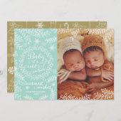 Bébé c'est carte photo froid de vacances de menthe (Devant / Derrière)