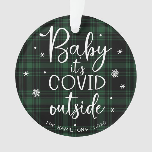 Bébé c'est Covid dehors drôle de Noël vert (devant)