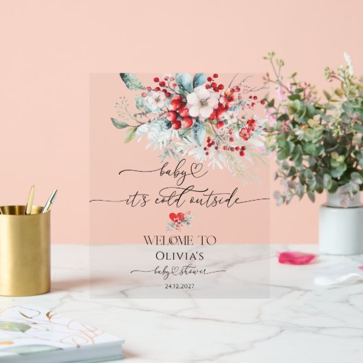 Bébé c'est froid dehors Baby shower floral Bienven (Mariage)