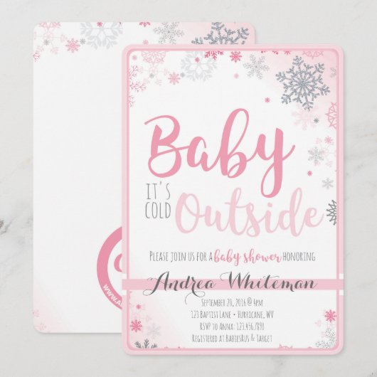 Bébé c'est froid dehors Baby shower Invitation (Devant / Derrière)