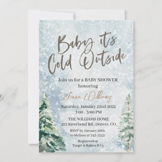 Bébé c'est froid dehors Baby shower Invitation (Devant)