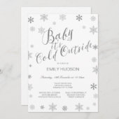 Bébé C'est Froid Dehors Invitation Editable pour B (Devant / Derrière)