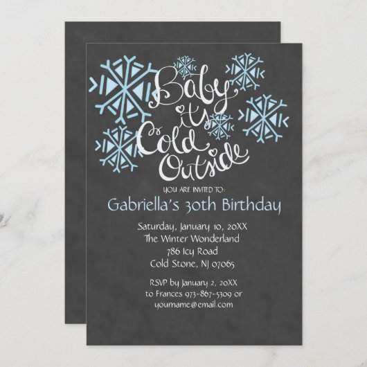 Bébé c'est invitation extérieure froide (Devant / Derrière)