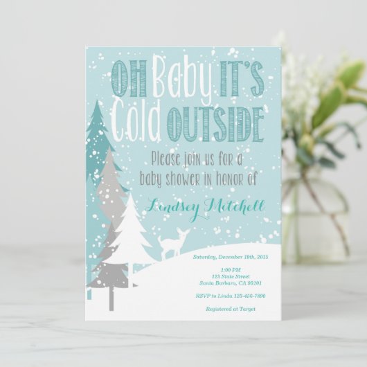 Bébé c'est invitation extérieure froide de baby (Debout devant)