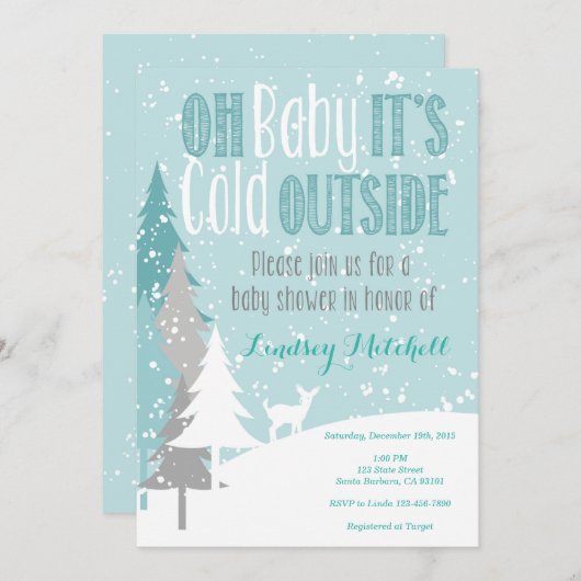 Bébé c'est invitation extérieure froide de baby (Devant / Derrière)