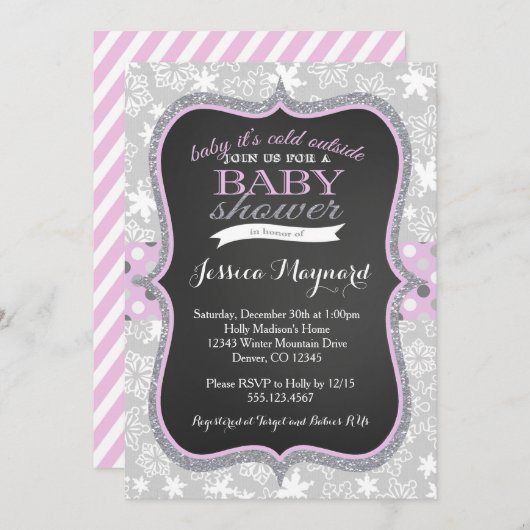 bébé c'est invitation extérieure froide de baby (Devant / Derrière)