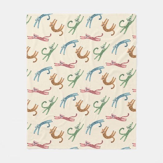 Bébé Cheetah Étire Une Couverture en polaire multi (Devant)