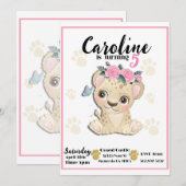 Bébé Cheetah Invitation fête d'anniversaire (Devant / Derrière)