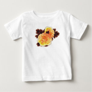 BÉBÉ CHEMISE T-SHIRT POUR TOUT-PETITS AVEC FLEURS NOM P