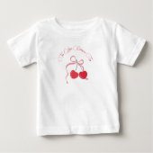Bébé Cherry sur le dessus Pink Bow T-shirt pour enfant  (Devant)
