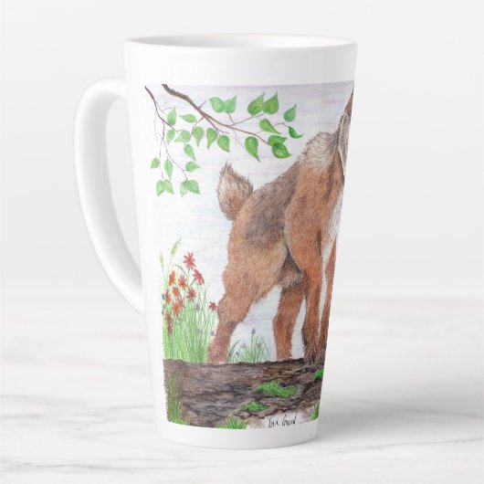 Bébé chèvre Latte Mug (Angle gauche)