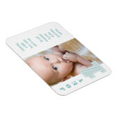 Bébé Chevron 1er Birthday Photo Memory Magnet (Côté Droit)