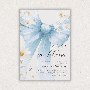 Bébé Chic en Fleur Invitation Baby Shower Bleu à R