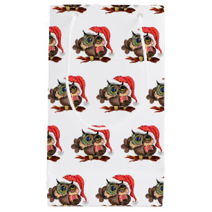 Bébé Chouette En Sac Cadeau Casquette de Noël