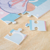 Bébé Cigogne Mignon Couleurs Rayées Puzzles Rayés (Côté)