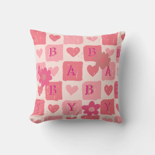 Bébé coeur rose Lève oreiller
