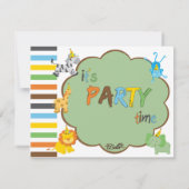 Bébé coloré Animaux Invitations personnalisables (Dos)