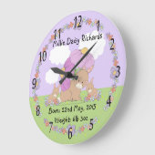 bébé commémoratif Horloge murale ronde (grande) (Angle)