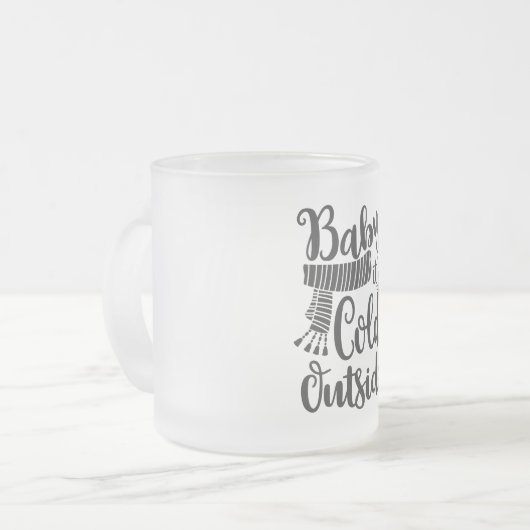 Bébé congelé Son froid dehors Black Script Mug (Devant gauche)