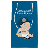Bébé Cop Policeman Baby shower sac cadeau (Devant)
