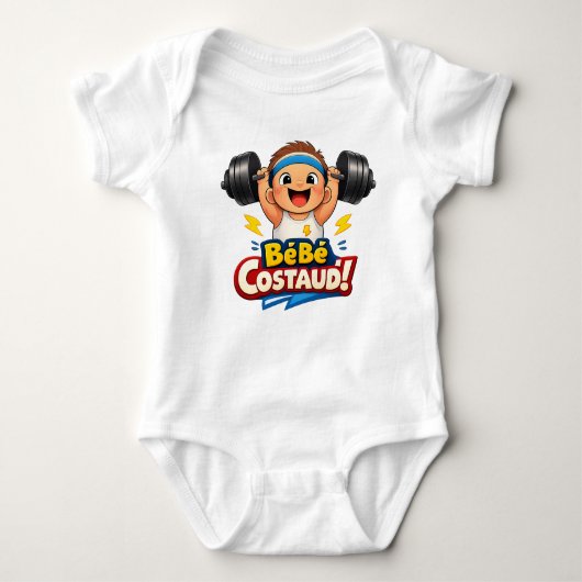 Bébé Costaud Strong Baby Illustration Romper (Voorkant)