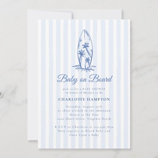 Bébé côtier à bord Invitation Baby shower (Devant)