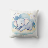 Bébé couché Eléphant Boho Nom Nursery Coussin (Recto)