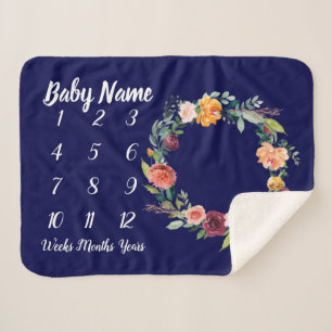 Bébé Couverture de jalon personnalisé bébé fille c