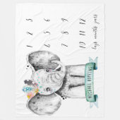 Bébé - Couverture de jalon | Petit éléphant (Devant)